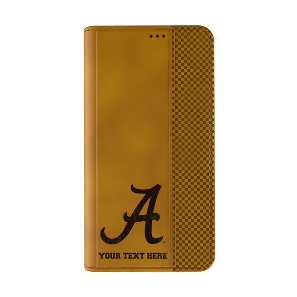 University of Alabama Crimson Tide Script A Personalized Burn iPhone Folio Phone Case for Apple iPhone Closed.Jpg