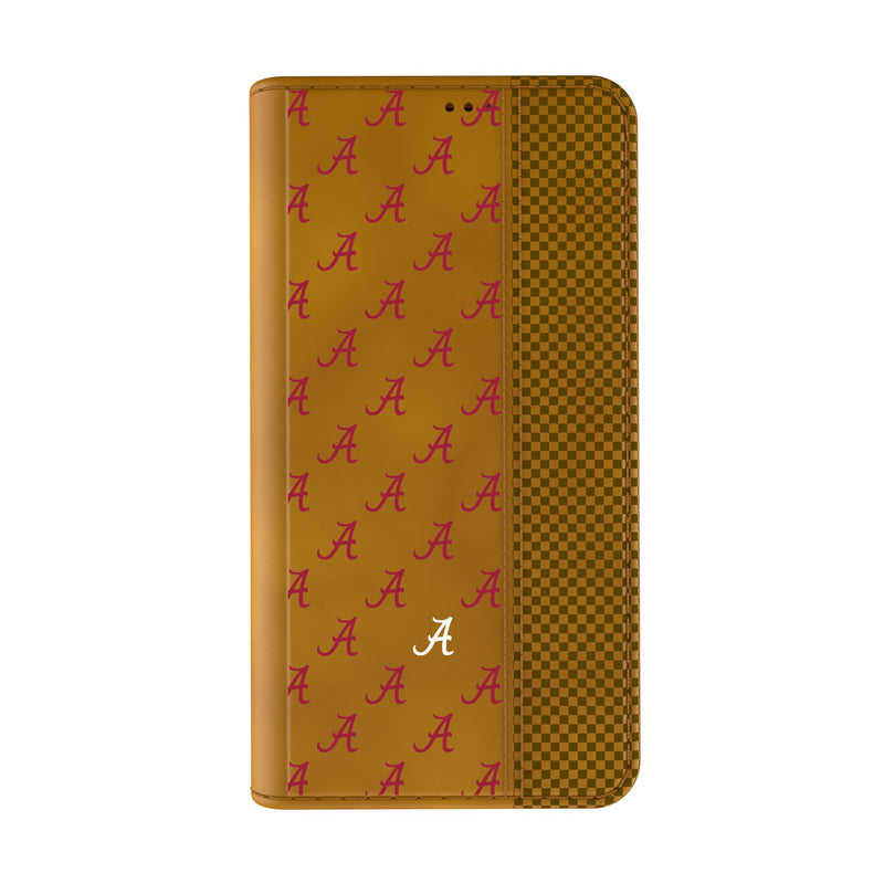 University of Alabama Crimson Tide Script A Fashion Pattern iPhone Folio Phone Case for Apple iPhone Closed.Jpg