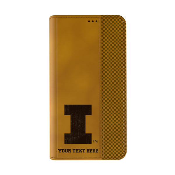 University of Illinois Fighting Illini Personalized Burn iPhone Folio Phone Case for Apple iPhone Closed.Jpg