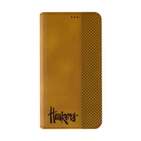 University of Nebraska Huskers Burn iPhone Folio Phone Case for Apple iPhone Closed.Jpg