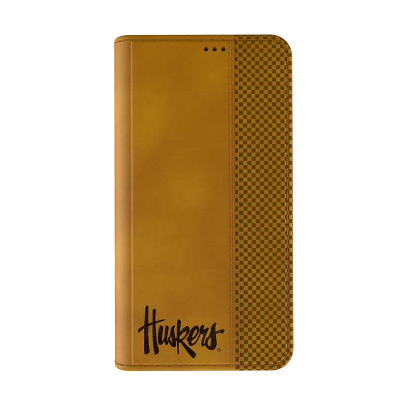 University of Nebraska Huskers Burn iPhone Folio Phone Case for Apple iPhone Closed.Jpg