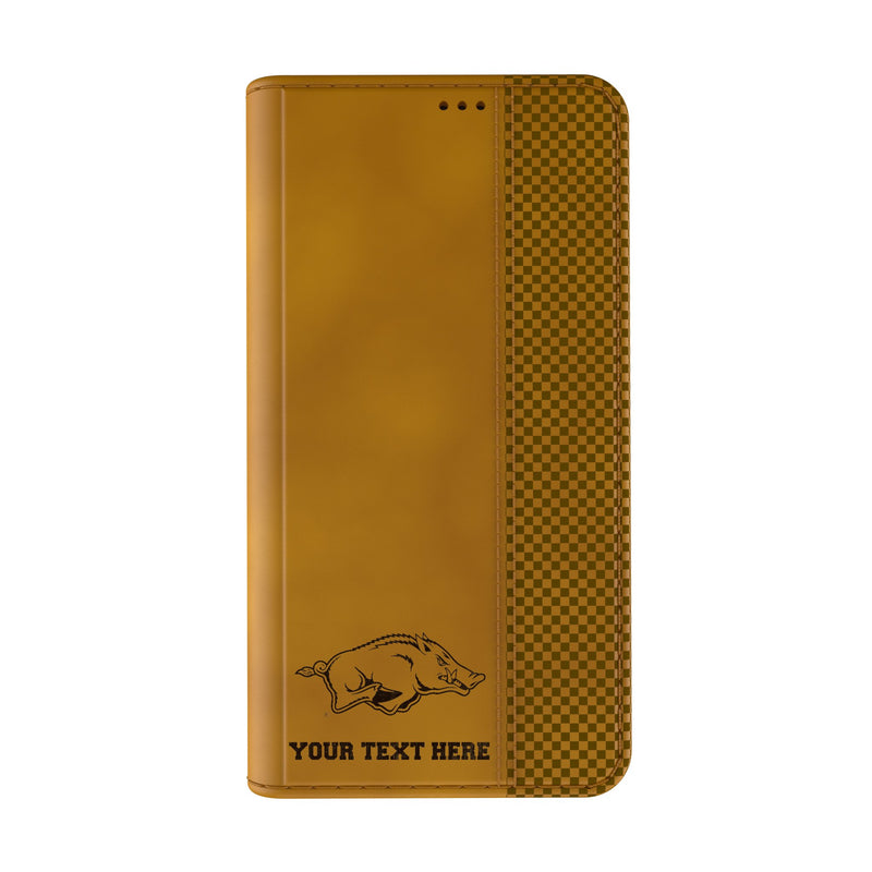 University of Arkansas Fayetteville Razorbacks Personalized Burn iPhone Folio Phone Case for Apple iPhone Closed.Jpg