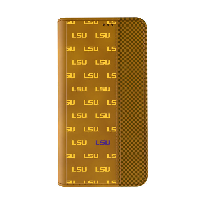 Louisiana State University Tigers Fashion Pattern iPhone Folio Phone Case for Apple iPhone Closed.Jpg