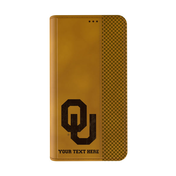 University of Oklahoma Sooners Personalized Burn iPhone Folio Phone Case for Apple iPhone Closed.Jpg