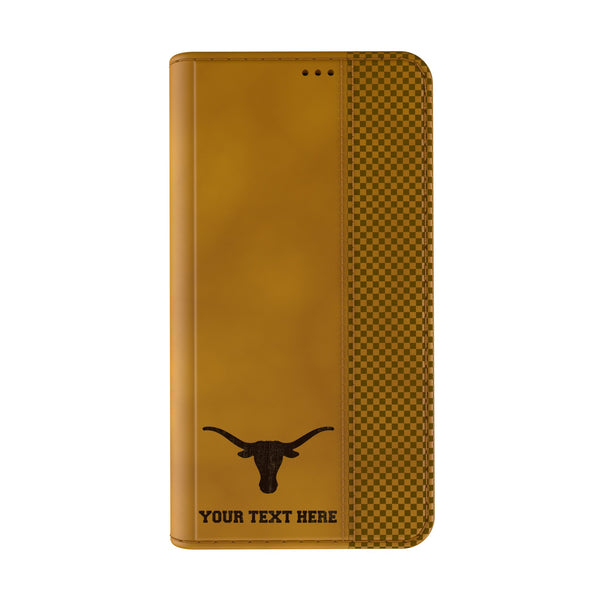 University of Texas Longhorns Personalized Burn iPhone Folio Phone Case for Apple iPhone Closed.Jpg
