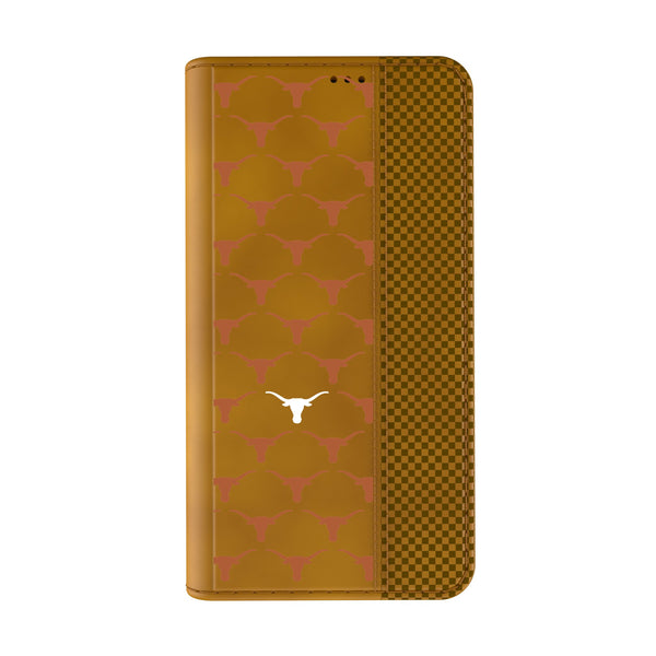 University of Texas Longhorns Fashion Pattern iPhone Folio Phone Case for Apple iPhone Closed.Jpg
