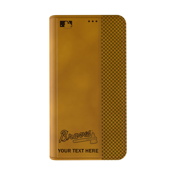 Atlanta Braves Personalized Burn iPhone Folio Phone Case for Apple iPhone Closed.Jpg