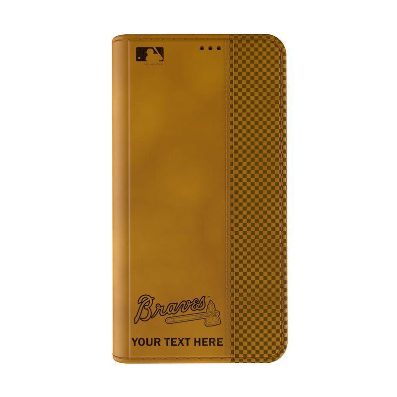 Atlanta Braves Personalized Burn iPhone Folio Phone Case for Apple iPhone Closed.Jpg