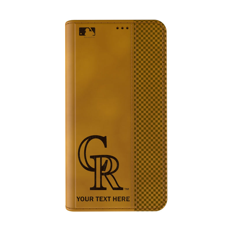 Colorado Rockies Personalized Burn iPhone Folio Phone Case for Apple iPhone Closed.Jpg