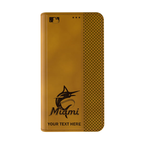 Miami Marlins Personalized Burn iPhone Folio Phone Case for Apple iPhone Closed.Jpg