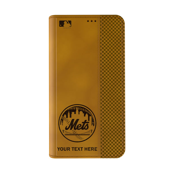 New York Mets Personalized Burn iPhone Folio Phone Case for Apple iPhone Closed.Jpg