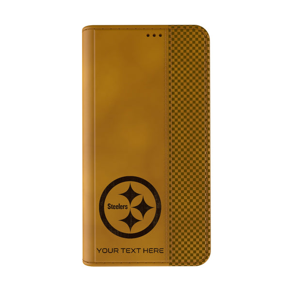 Pittsburgh Steelers Personalized Burn iPhone Folio Phone Case for Apple iPhone Closed.Jpg