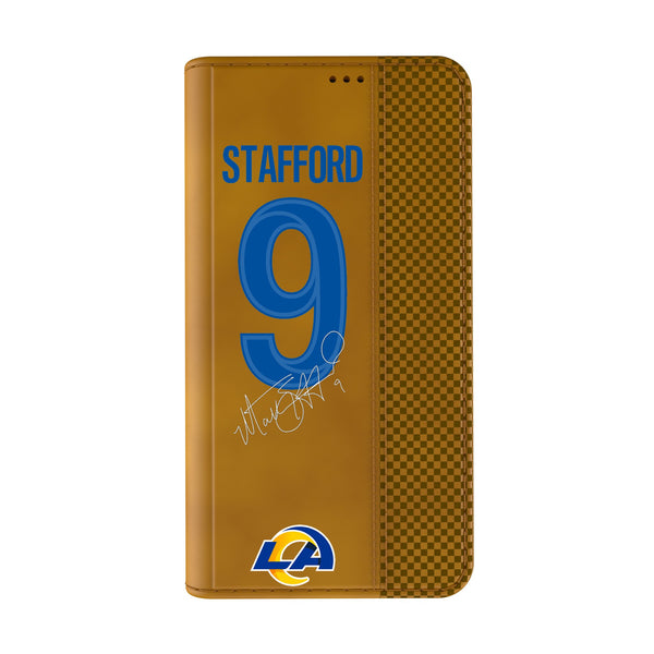 Matthew Stafford Los Angeles Rams 9 Game Tactic iPhone Folio Phone Case for Apple iPhone Closed.Jpg