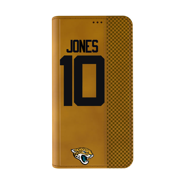 Mac Jones Jacksonville Jaguars 10 Game Tactic iPhone Folio Phone Case for Apple iPhone Closed.Jpg
