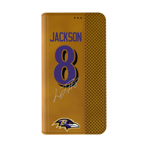 Lamar Jackson Baltimore Ravens 8 Game Tactic iPhone Folio Phone Case for Apple iPhone Closed.Jpg