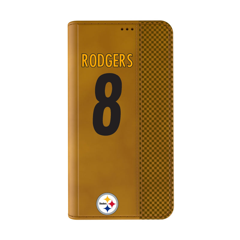 Aaron Rodgers Pittsburgh Steelers 8 Game Tactic iPhone Folio Phone Case for Apple iPhone Closed.Jpg