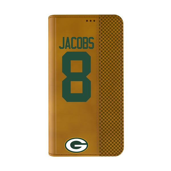 Josh Jacobs Green Bay Packers 8 Game Tactic iPhone Folio Phone Case for Apple iPhone Closed.Jpg