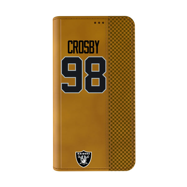 Maxx Crosby Las Vegas Raiders 98 Game Tactic iPhone Folio Phone Case for Apple iPhone Closed.Jpg