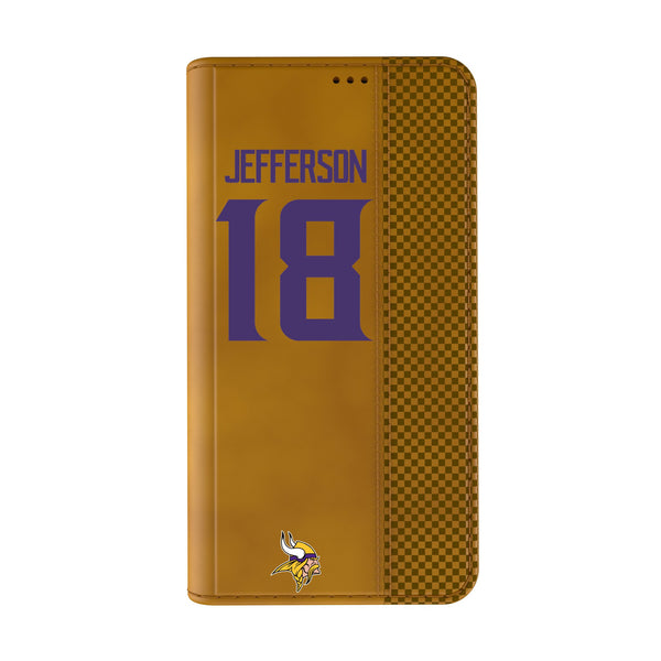Justin Jefferson Minnesota Vikings 18 Game Tactic iPhone Folio Phone Case for Apple iPhone Closed.Jpg