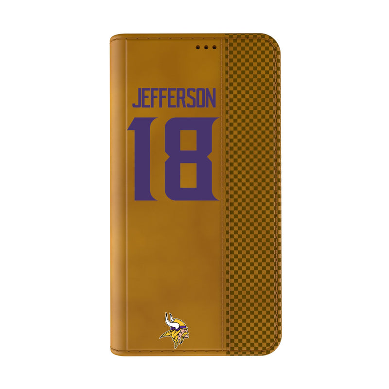 Justin Jefferson Minnesota Vikings 18 Game Tactic iPhone Folio Phone Case for Apple iPhone Closed.Jpg