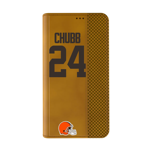 Nick Chubb Cleveland Browns 24 Ready iPhone Folio Phone Case Closed.Jpg