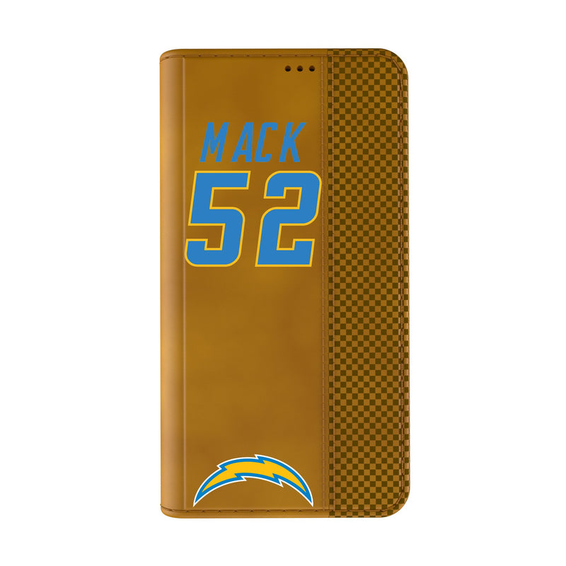Khalil Mack Los Angeles Chargers 52 Game Tactic iPhone Folio Phone Case for Apple iPhone Closed.Jpg