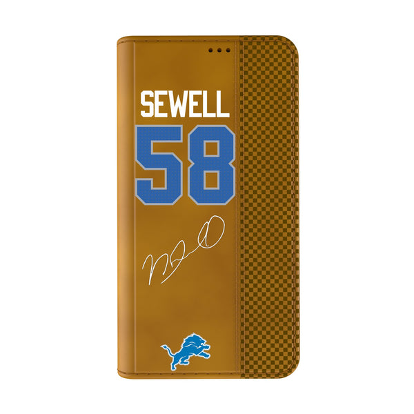 Penei Sewell Detroit Lions 58 Ready iPhone Folio Phone Case Closed.Jpg