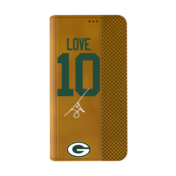 Jordan Love Green Bay Packers 10 Game Tactic iPhone Folio Phone Case for Apple iPhone Closed.Jpg