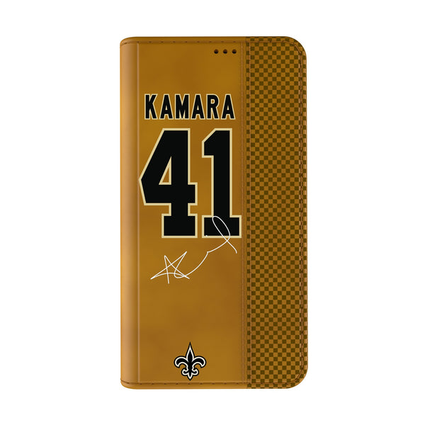 Alvin Kamara New Orleans Saints 41 Ready iPhone Folio Phone Case Closed.Jpg