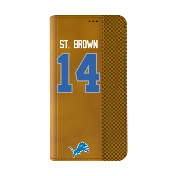 Amon-Ra St. Brown Detroit Lions 14 Ready iPhone Folio Phone Case Closed.Jpg