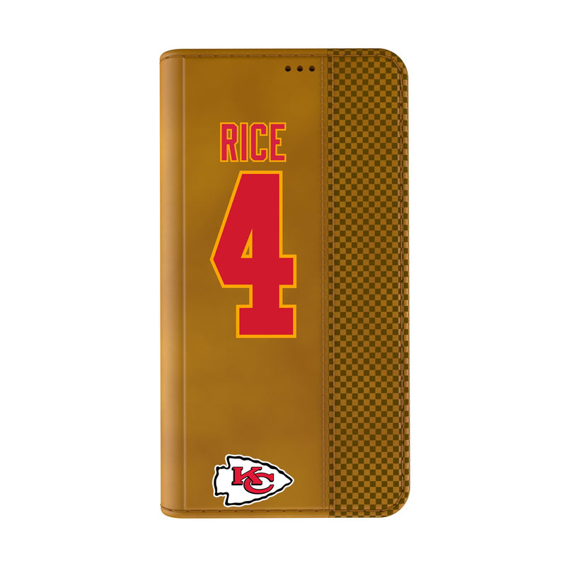 Rashee Rice Kansas City Chiefs 4 Game Tactic iPhone Folio Phone Case for Apple iPhone Closed.Jpg