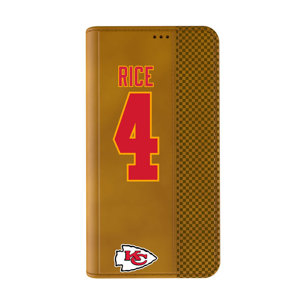 Rashee Rice Kansas City Chiefs 4 Ready iPhone Folio Phone Case Closed.Jpg