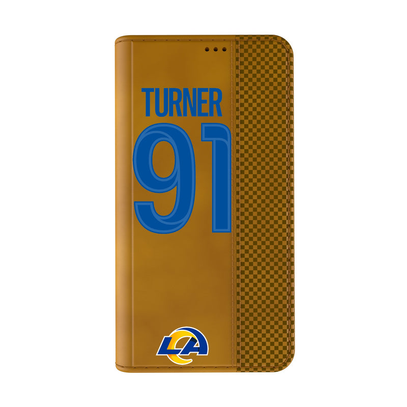 Kobie Turner Los Angeles Rams 91 Game Tactic iPhone Folio Phone Case for Apple iPhone Closed.Jpg