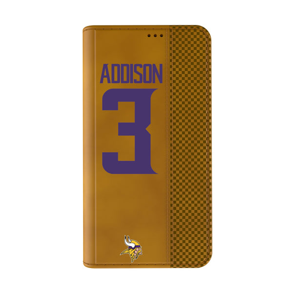 Jordan Addison Minnesota Vikings 3 Game Tactic iPhone Folio Phone Case for Apple iPhone Closed.Jpg