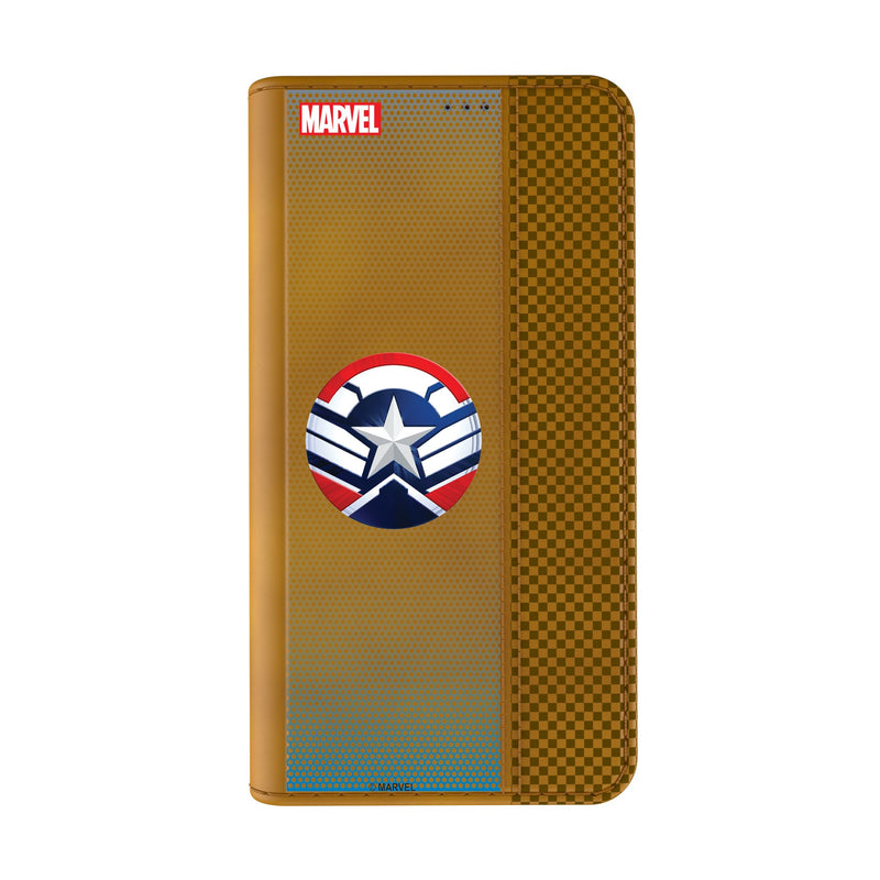 Marvel Avengers Sam Wilson Captain America Grid iPhone Folio Phone Case for Apple iPhone Closed.Jpg