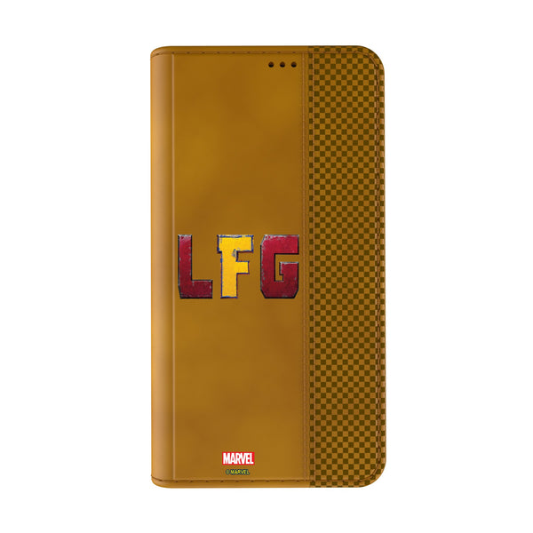 Marvel Deadpool Wolverine Badge iPhone Folio Phone Case for Apple iPhone Closed.Jpg