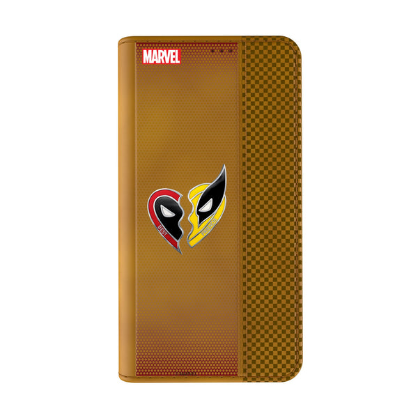 Marvel Deadpool Wolverine Grid iPhone Folio Phone Case for Apple iPhone Closed.Jpg