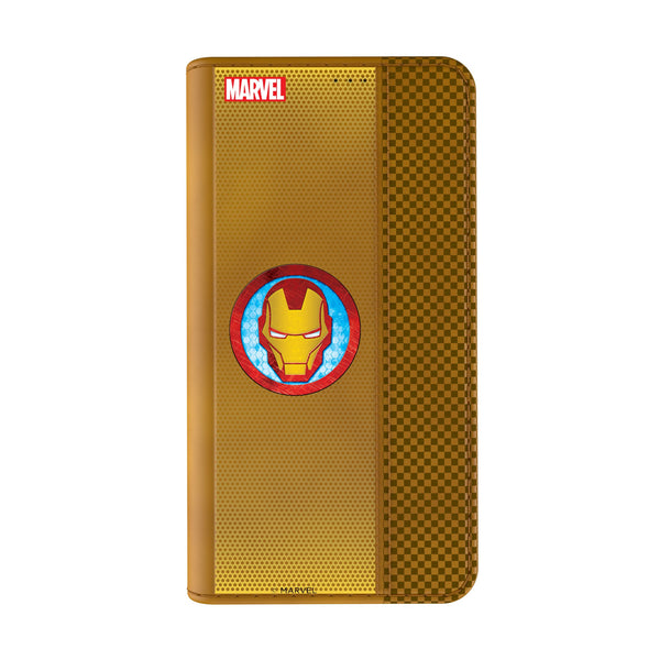 Marvel Avengers Iron Man Grid iPhone Folio Phone Case for Apple iPhone Closed.Jpg
