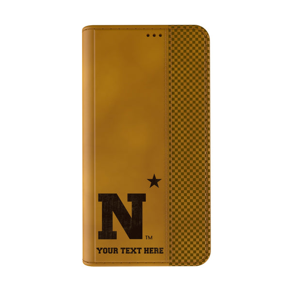 United State Naval Academy Midshipmen Personalized Burn iPhone Folio Phone Case for Apple iPhone Closed.Jpg