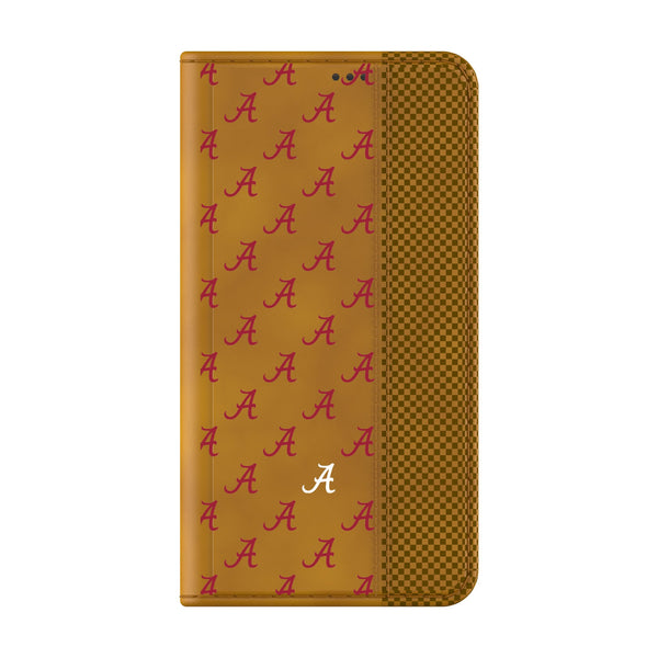 University of Alabama Crimson Tide Script A Fashion Pattern Galaxy Folio Phone Case for Samsung Galaxy Closed.Jpg