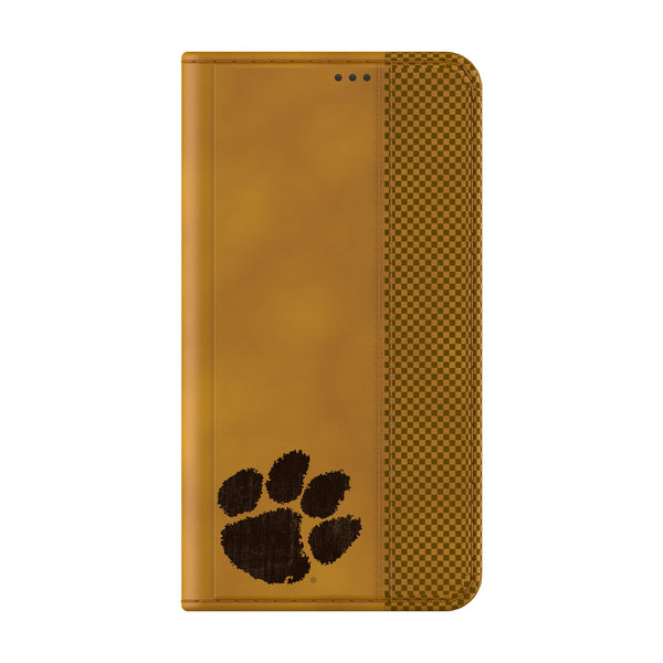 Clemson University Tigers Burn Galaxy Folio Phone Case Closed.Jpg