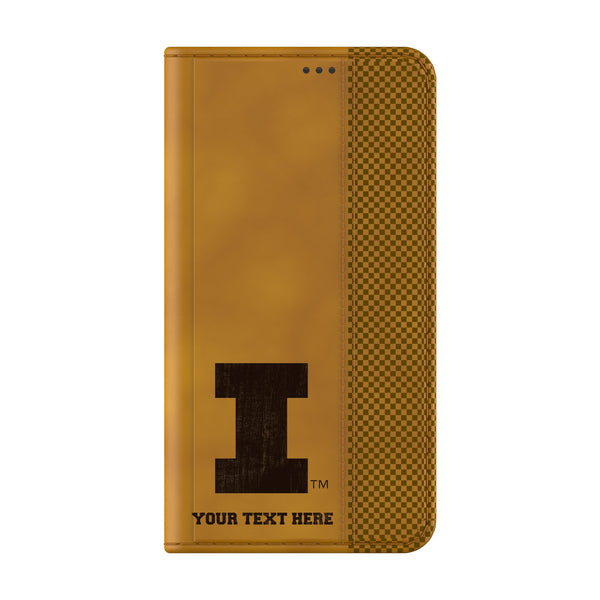 University of Illinois Fighting Illini Personalized Burn Galaxy Folio Phone Case for Samsung Galaxy Closed.Jpg