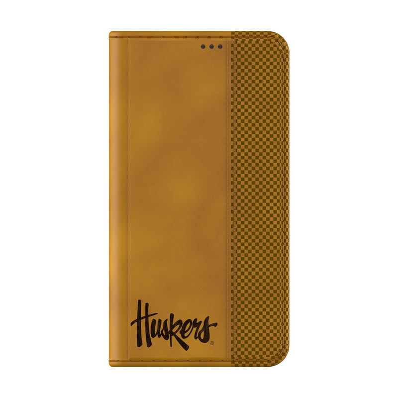 University of Nebraska Huskers Burn Galaxy Folio Phone Case for Samsung Galaxy Closed.Jpg