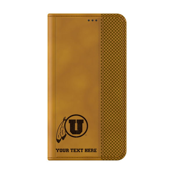 University of Utah Utes Personalized Burn Galaxy Folio Phone Case for Samsung Galaxy Closed.Jpg