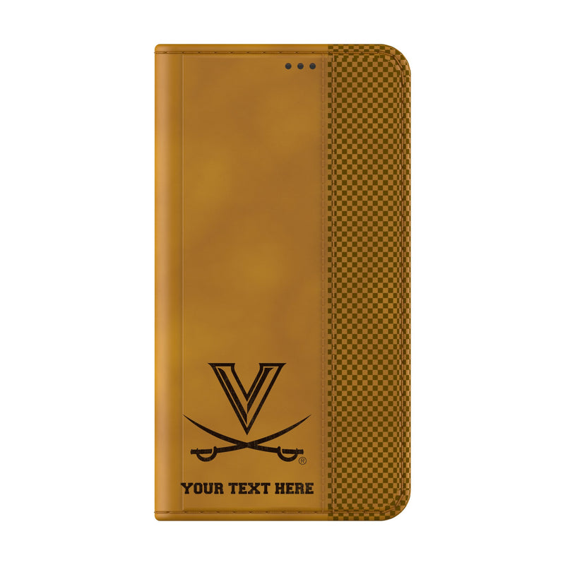 University of Virginia Cavaliers Personalized Burn Galaxy Folio Phone Case for Samsung Galaxy Closed.Jpg