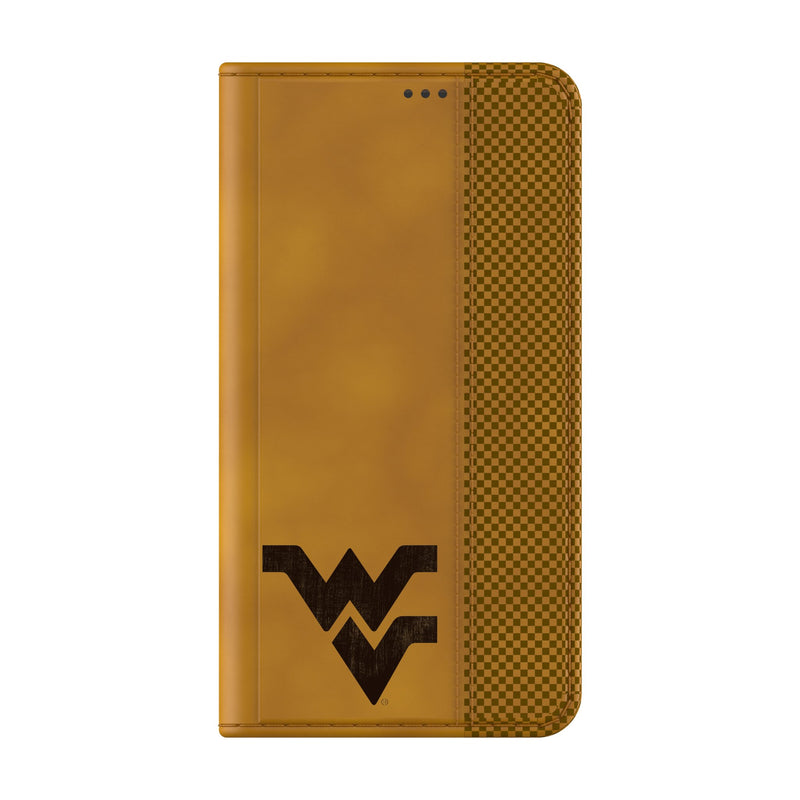 West Virginia University Mountaineers Burn Galaxy Folio Phone Case for Samsung Galaxy Closed.Jpg