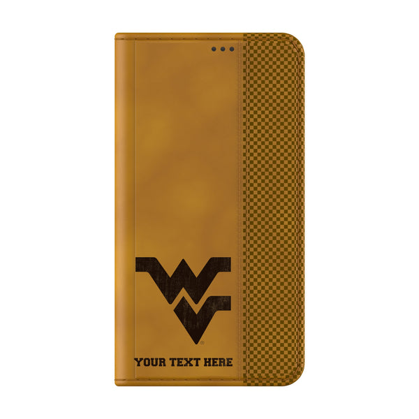 West Virginia University Mountaineers Personalized Burn Galaxy Folio Phone Case for Samsung Galaxy Closed.Jpg
