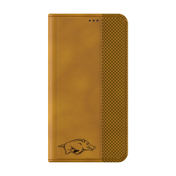 University of Arkansas Fayetteville Razorbacks Burn Galaxy Folio Phone Case for Samsung Galaxy Closed.Jpg