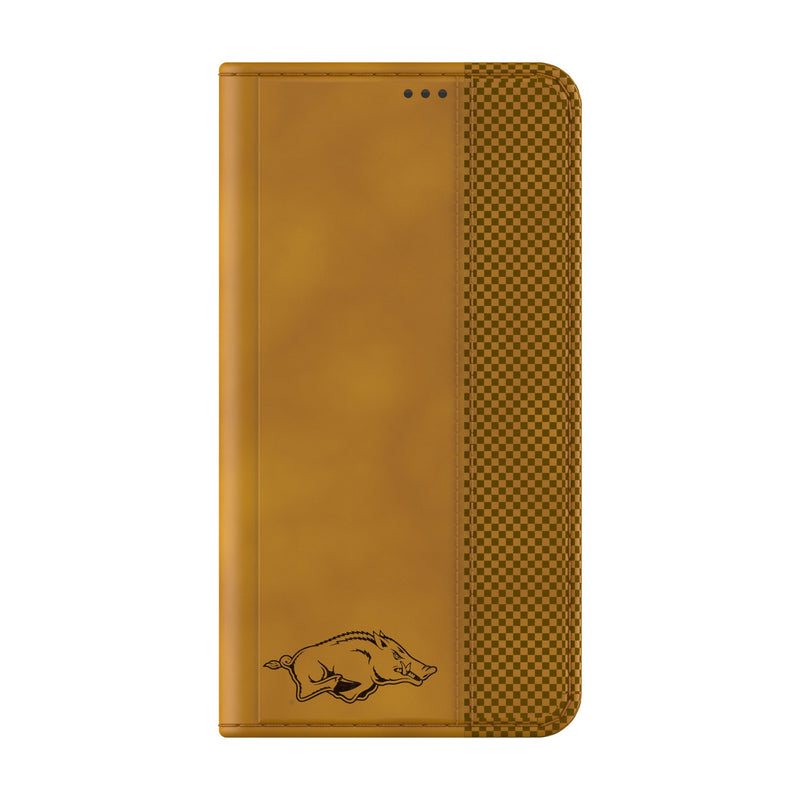 University of Arkansas Fayetteville Razorbacks Burn Galaxy Folio Phone Case for Samsung Galaxy Closed.Jpg