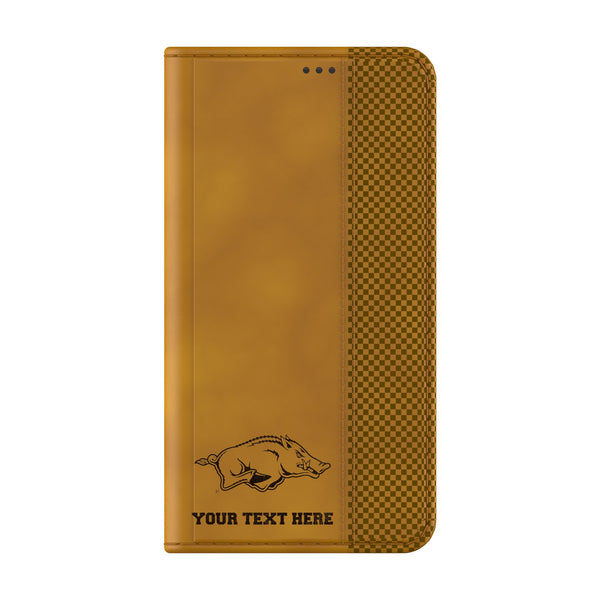 University of Arkansas Fayetteville Razorbacks Personalized Burn Galaxy Folio Phone Case for Samsung Galaxy Closed.Jpg